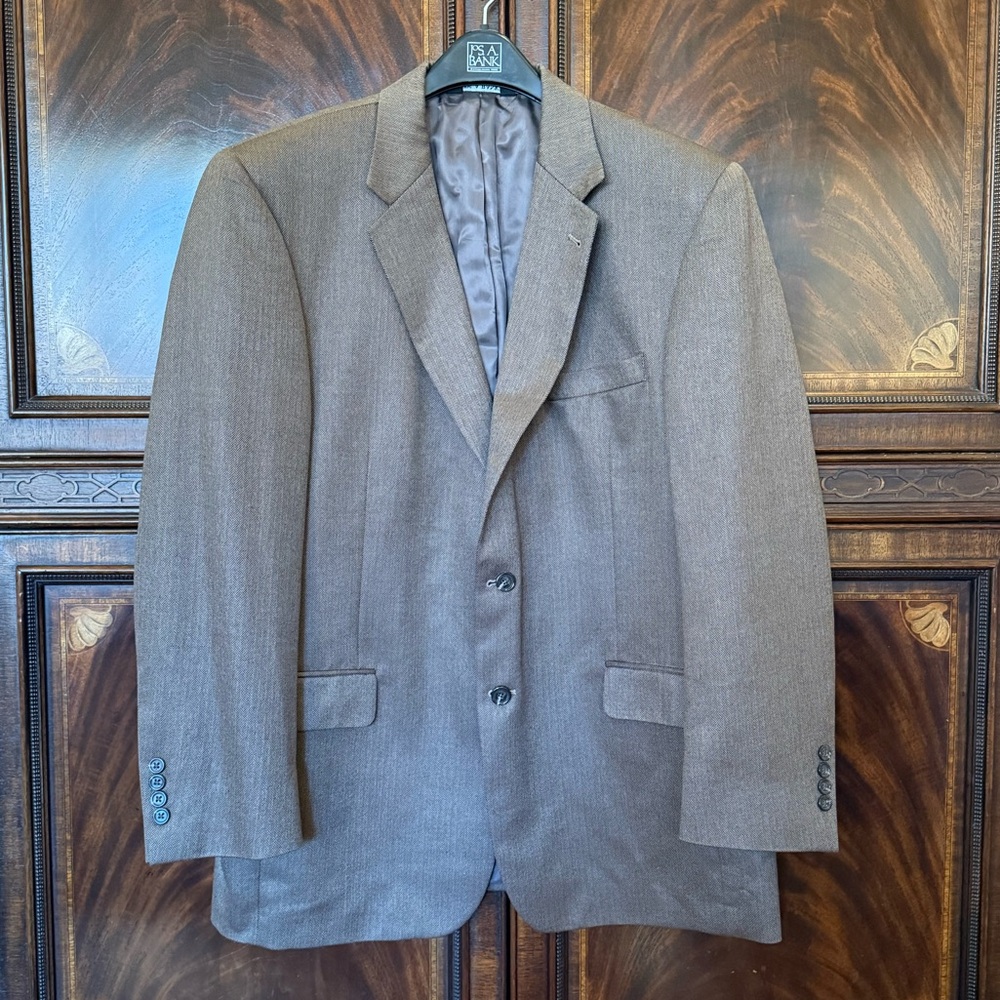 Jos. A. Bank Signature Collection Sport Coat - Tan Herringbone Silk Camel hair